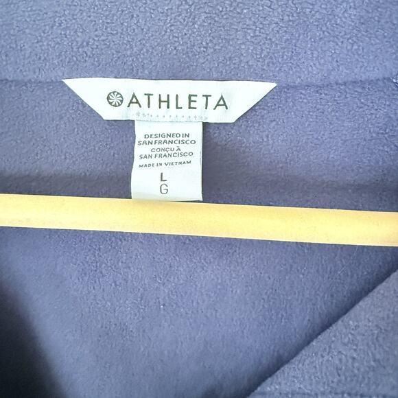 NWT Athleta Overlook Microfleece Snap Sweatshirt Pullover Navy Blue Women’s L - Picture 5 of 8